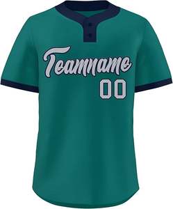 Chemise de baseball et de softball pour jeunes personnalisée à deux boutons en polyester respirant avec sublimation brodée et logo personnalisé - Product Image 6