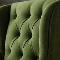 Grünes Wingback Stoff-Sofa-Set Gepolsterter Sessel und Zweisitzer Gepolsterte Wohnzimmer-Sitzgarnitur