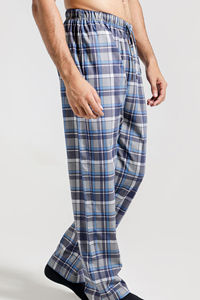Pijama de franela para dormir de noche, pantalón para hombre, línea a cuadros, ropa de dormir, pantalones, pijama 100% de algodón, pijama de noche cómodo - Product Image 3