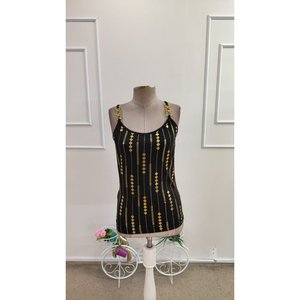 Women'<b>s</b> Strappy Round Neck Patterned Viscose <b>Blouse</b>, 36808 - Black - Product Image 4