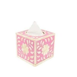 Caja de pañuelos con incrustaciones de hueso de lujo hecha a mano, venta a granel de India, decoración de mesa, cajas de pañuelos con incrustaciones de hueso - Product Image 5