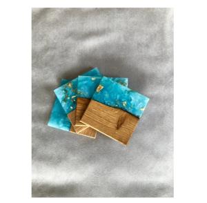 Posavasos de resina epoxi verde Nogal Marrón elegante forma cuadrada perfecto para bebidas de té accesorio de mesa decoración del hogar mejores precios - Product Image 4