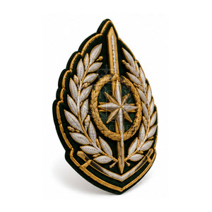 Wholesale Bullion <b>Badge</b> Embroidery Patches OEM Bullion Embroidery <b>Badge</b> <b>Clip</b> For Chest <b>Badge</b> For Online Sale - Product Image 2