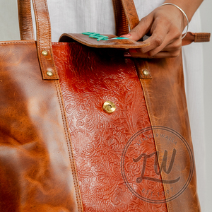 LW Handcrafted 2024 Fashion Custom Sac de messager en cuir de vachette Motif géométrique Sac à bandoulière Bouton Hommes Hiver Printemps Automne - Product Image 6
