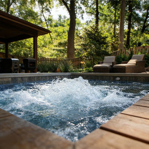 Piscine et SPA en fibre de verre directement de l'usine avec jets de massage intégrés, chauffage et jeux d'eau pour la relaxation - Product Image 1