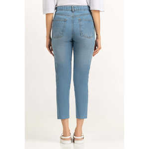 Pantalon cargo évasé pour femme, style urbain, en denim respirant, coupe ample et ajustée, taille haute, style Y2K, avec fentes, taille XL WM-JNS-SS25-004 - Product Image 3