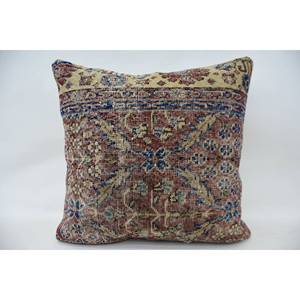 24x24 Inch Multicolor Bohemian Patchwork Wool <b>Pillow</b> Vintage Embroidered Cushion in Kantha Style for Floor Use - Product Image 1