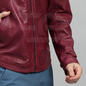 เสื้อแจ็คเก็ตหนังผู้ชาย, เสื้อผ้าแฟชั่นสตรีทแวร์ฤดูหนาวทนทานหนัง - Product Image 5