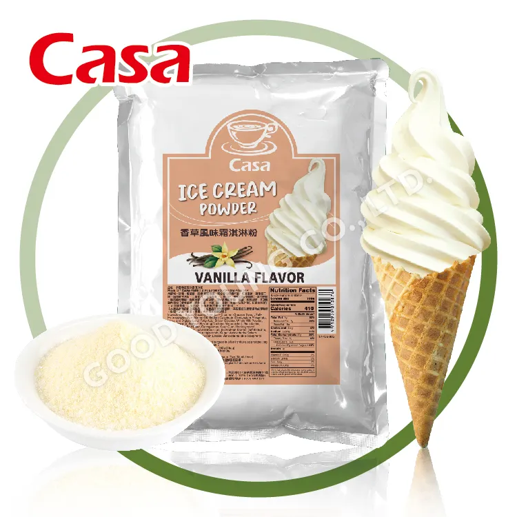 Dondurma malzemesi tatlı 1KG vanilya lezzet anında yumuşak hizmet dondurma tozu karışımı