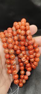 ลูกปัดหินแจสเปอร์สีแดงธรรมชาติขนาด 8 มม. สำหรับทำเครื่องประดับ ไม่ได้ย้อมสีแดง - Product Image 4