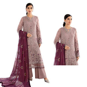 Colección de Trajes Salwar Kameez Pakistaníes de Diseñador, Cosidos en Tela de Lujo con Bordado, para Mujer, Uso Diario, Comodidad para Fiestas - Product Image 2