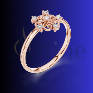 10K Fashion <b>Ring</b> with Round Cut Stone for <b>Girls</b> - Product Image 1
