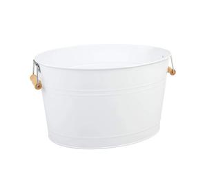 Vase à fleurs vintage en métal blanc et seaux à lait galvanisés poignée décorative pour la maison jardinière et pot de plantes - Product Image 1