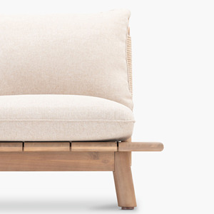 Ensemble de canapé en bois de teck et métal avec coussin de corde mobilier d'extérieur jardin en bois pour ensemble de meubles de patio-Imona - Product Image 4