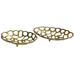 Paniers en métal fait à la main de luxe au design moderne et attrayant pour le pain et les collations aux fruits Plateau en métal pour bonbons - Product Image 1