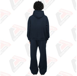 Conjunto de chándal de invierno de 2 piezas transpirable ultracómodo y elegante para hombre, patrón sólido, 100% poliéster - Product Image 4