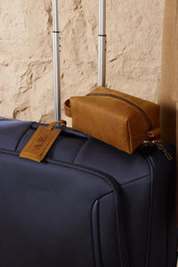 Direct Sales of Customized Soft Genuine Leather <b>Luggage</b> Tag LLT-0054 from Factory Direct Sales for Travel Tags - Product Image 5