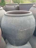 Pots de fleurs et jardinières en céramique émaillée moderne en argile noire avec trou de drainage pour la maison et le jardin Vietnam
