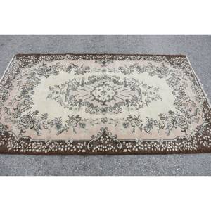 พรมขนแกะตุรกีวินเทจสีน้ำตาล6.8ft 3.9 X ลายปะต่อสีเบจเทคนิคสานแบนสำหรับตกแต่งห้องนั่งเล่นยางขนาด4เมตร - Product Image 3