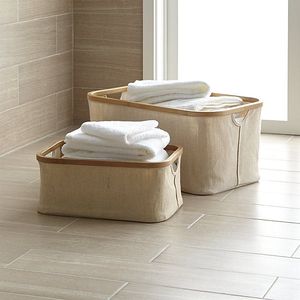 Canvas Foldable Storage Basket - <b>Collapsible</b> Organizer Bin for Closet Shelves and Office <b>Desk</b> Available in Bulk - Product Image 4