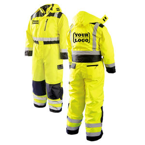 Hi Vis Winter Safety Workwear Manga larga Construcción Ropa DE TRABAJO Overoles impermeables Venta al por mayor OEM Custom Hi Vis Overol - Product Image 2