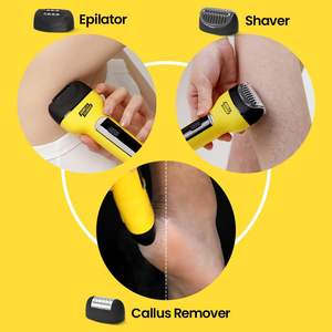 Épilateur Électrique Rechargeable Sans Fil 3-en-1 : Pince à Épiler, Rasoir, et Dissolvant de Callosités avec Rouleau Anti-Douleur pour Visage et Corps (à Piles) - Product Image 1