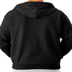 Sweat à capuche court zippé intégral pour homme, coupe oversize, respirant, en molleton de coton mélangé, imprimé sur mesure, idéal pour l'entraînement - Product Image 4