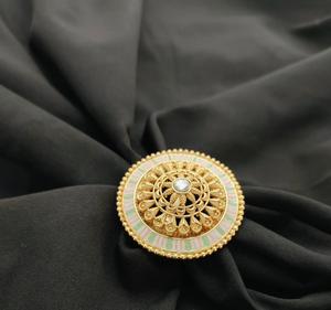 Fancy Trendy Beautiful Antique Finish Anillo ajustable en oro pulido Anillo de dedo ajustable para mujeres y niñas Ropa de fiesta - Product Image 2