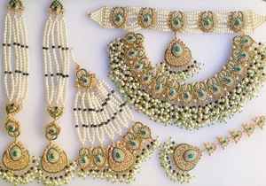 Conjuntos de joyería de moda de boda antigua para mujer, collar elegante indio, pendientes, joyería - Product Image 3