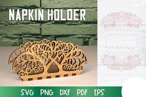 Divers modèles décoratifs du support de découpe laser de serviette, support en bois de bureau - Product Image 3