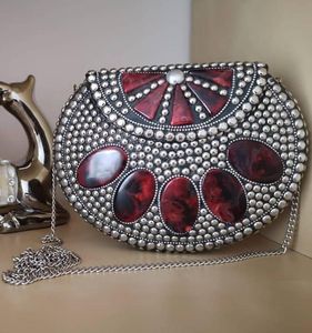 Hot Selling Indian Manufacturer Women's Clutches Mosaic <b>Work</b> Brass Metal Clutch <b>Bag</b> With <b>Large</b> Capacity for Worldwide Supply - Product Image 4
