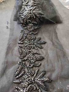 Exclusivo bordado de encaje con cuentas multicolor a la moda 2024 para moda y vestidos - Product Image 2