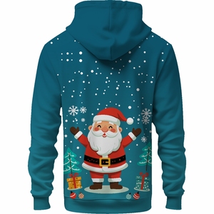 Sudadera con capucha con estampado de Papá Noel de Navidad, jersey cálido unisex para las fiestas de invierno, disponible en todos los colores - Product Image 3