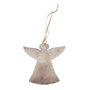 Decoración de pared y Navidad, adorno redondo colgante de hierro en relieve de Color blanco y dorado hecho a mano personalizado - Product Image 2