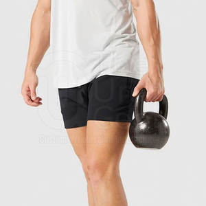 Pantalones cortos de gimnasio para hombre de último diseño, transpirable, poliéster, algodón, hecho con patrón sólido, tablero directo de Pakistán para adultos, uso informal medio - Product Image 3