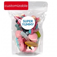 Fabrieksgroothandel Zweedse stijl gummy schedelwormen gelatinevrij veganistisch zacht snoep fruitmix gemengde smaak tropische kiwi limoen