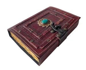 नई हस्तनिर्मित असली लेदर प्राचीन Tourquise पत्थर चमड़े पत्रिका प्राचीन डायरी JournalSpell पुस्तक की छाया नोटबुक के लिए सभी