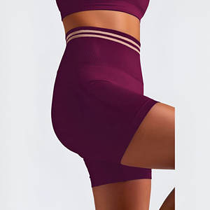 Custom High-Impact Reversible <b>Yoga</b> Set V-Shape Waist Gym Bras with Soft Nylon Cross Straps Biker <b>Shorts</b> Plus Size Features - Product Image 3