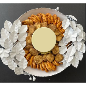 Meilleur bol de service à chocolat en métal argenté de qualité supérieure Présentoir à desserts pour le mariage Servant des collations au chocolat - Product Image 4