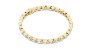 Emerald Bezel Set Lab Grown Diamond Tennis <b>Bracelet</b> 10K 14K <b>Solid</b> Gold DEF VVS Bridal <b>Bracelet</b> Custom Fine Jewelry OEM Wholesale - Product Image 5
