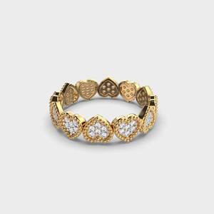 Anillo de Compromiso con Diamante Cultivado en Laboratorio de 2.0CT en Forma de Corazón, Engaste de Bisel con Banda de Eternidad Milgrain Vermeil, Certificado IGI, Joyería Fina para Boda - Product Image 4