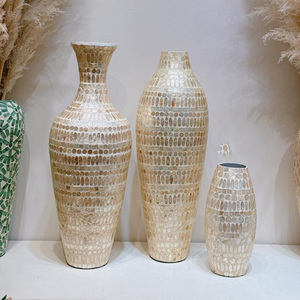 Mosaïque nacre sol vase artisanal irisé MOP coquille incrustation vases pour la décoration de la chambre - Product Image 6