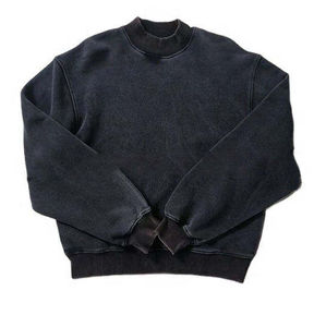 Vente en gros Sweatshirts unis 100% coton pour hommes col rond délavés à l'acide Sweatshirts de boxe pour hommes Sweatshirts à capuche à bas prix - Product Image 4