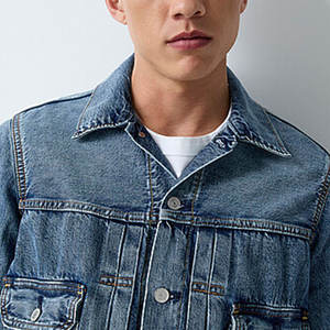 Veste en jean vintage pour homme, style personnalisé, vêtement décontracté avec manches longues et poches avant, motif lettres, hiver - Product Image 4