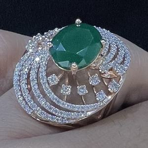 Bague d'anniversaire de luxe en or 14K 18K pour femme, diamant naturel taille brillant rond, certifié par un tiers, VDS VDSR234 - Product Image 1