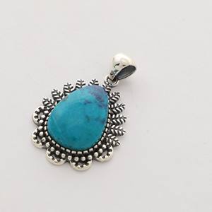 Pendentif élégant en argent sterling 925 de qualité supérieure, serti de shattuckite en forme de poire, finition haut de gamme, cadeau de mode - Product Image 1