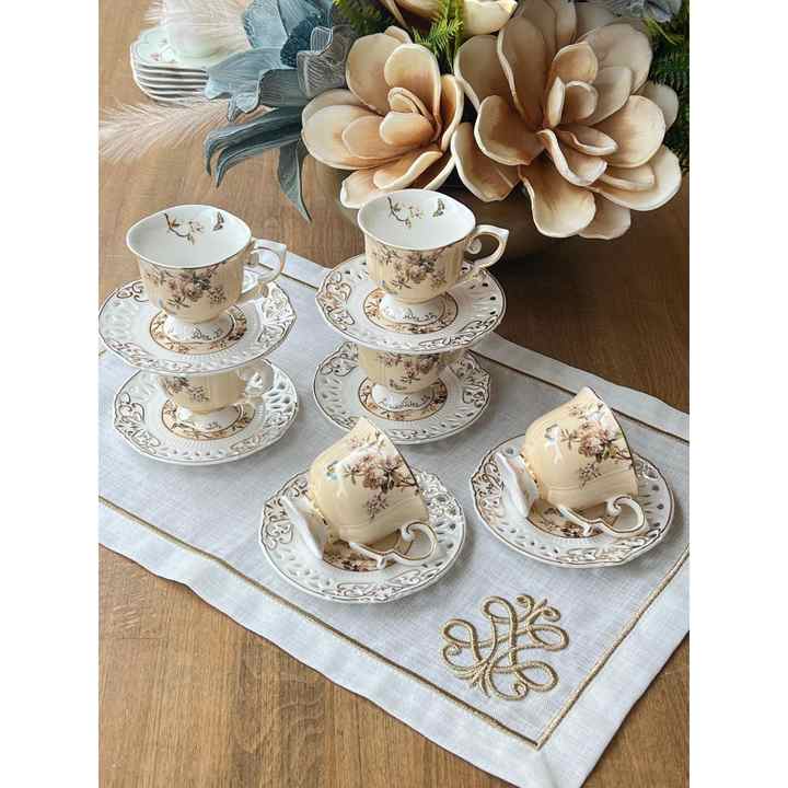 Turkish Coffee Cup Molise Cream 12 Pieces for 6 People