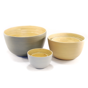 Bol à salade de fruits en bambou de couleur bleu clair, ensemble de 2 bols ustensiles de cuisine - Product Image 5