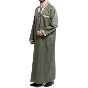 Tissus en polyester filé 100 % pour Abaya et Thobe pour hommes, style saoudien, vente en gros, anti-rétrécissement, avec logo personnalisé, pour Jubba et Thobe arabes pour hommes - Product Image 1