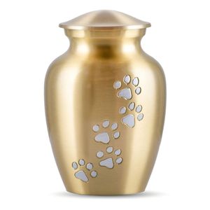 Classic Cremation Urn With Paw Engraved Designed Funeral Keepsake <b>Memorial</b> Ashes Urns - Product Image 5
